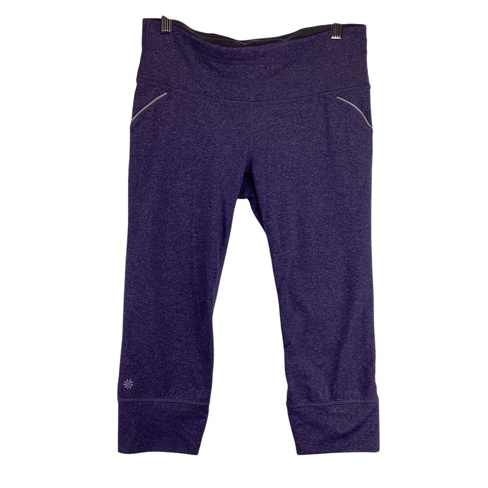 Athleta Womens Purple Crop Leggings Size Medium Yoga‎ Athletic